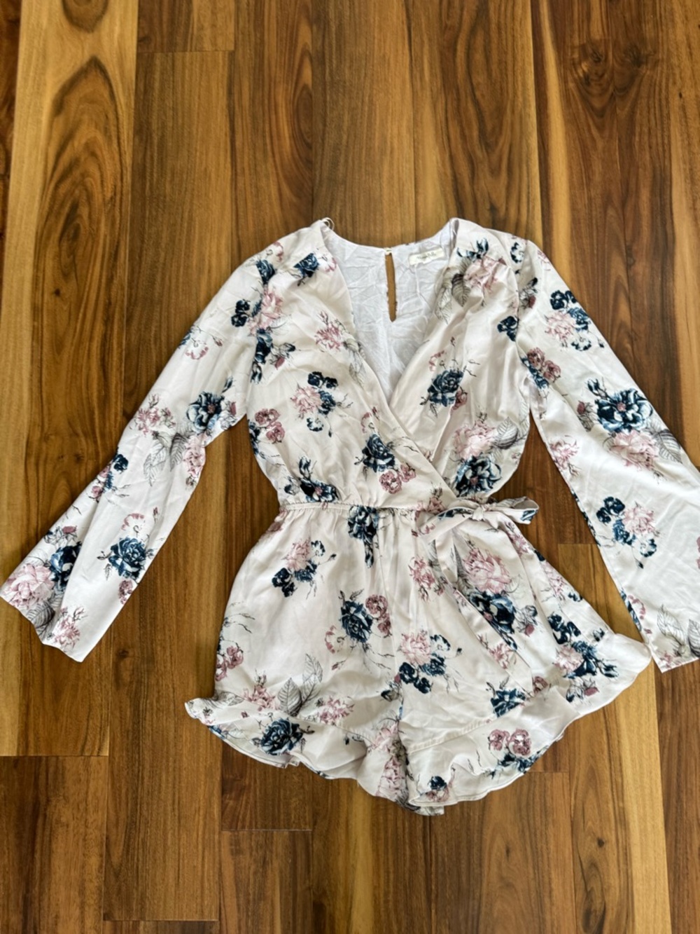 Honey Belle Romper with Pink and Navy Floral Print
